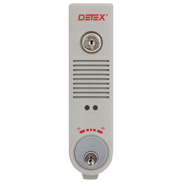 Detex Stand Alone Surface Mount Alarm, Mortise Cylinder, Propped Alarm, Gray EAX-300 GRAY MC65